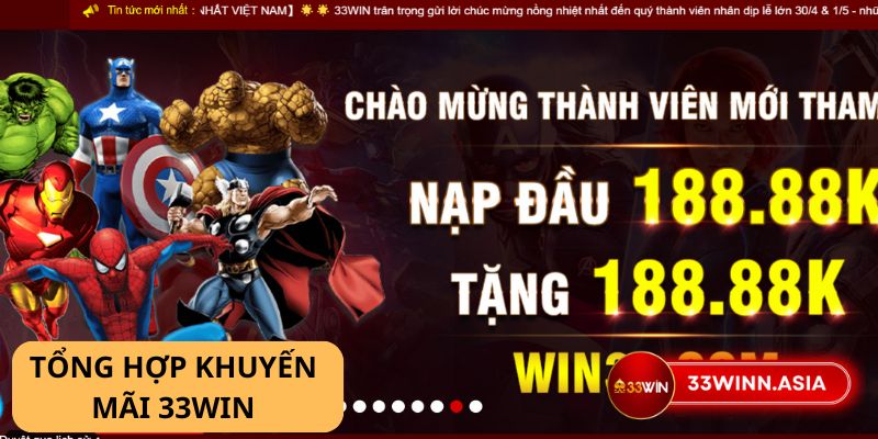 Khuyến mãi 33win | Tổng hợp khuyến mãi mới nhất tại 33win 1 Khuyến mãi 33win bùng nổ - Cơn lốc quà tặng cực khủng!